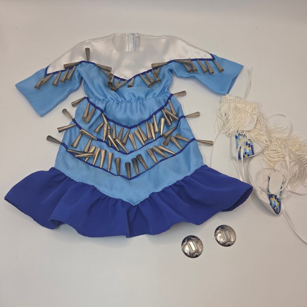American Girl Kaya's Blue Jingle Dress of Today + Boots